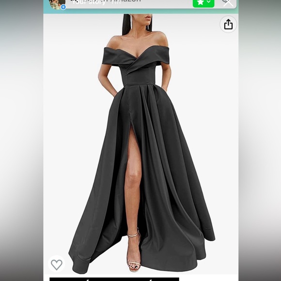 NWT- Black Gown With Slit - Picture 1 of 1